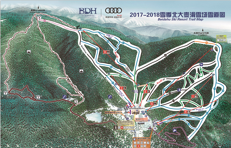北大壺滑雪場雪道圖2